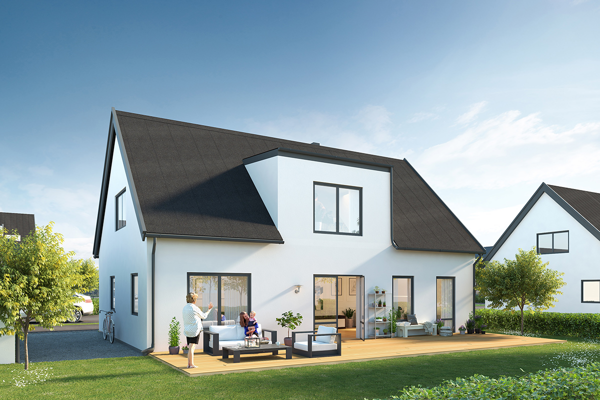 trädgård till hus